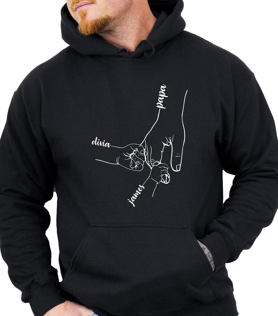 Personalized Dad Hoodie and Sweatshirt Custom Father’s Day Hoodie Grandpa Papa Sweatshirt with Kids Names Birthday Gift for Dad