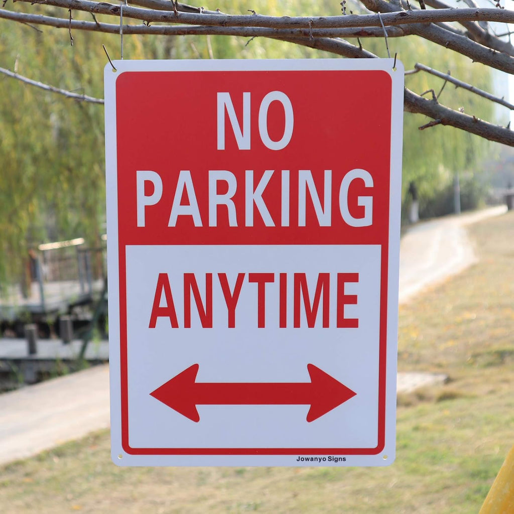 Bigtime | No Parking Anytime Aluminum Metal Sign With Arrow For Private Driveway
