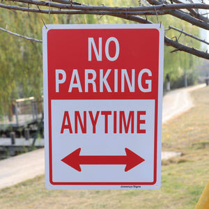 Bigtime | No Parking Anytime Aluminum Metal Sign With Arrow For Private Driveway