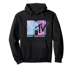 Mademark x MTV - MTV Logo Pink Blue Fluid Pullover Hoodie