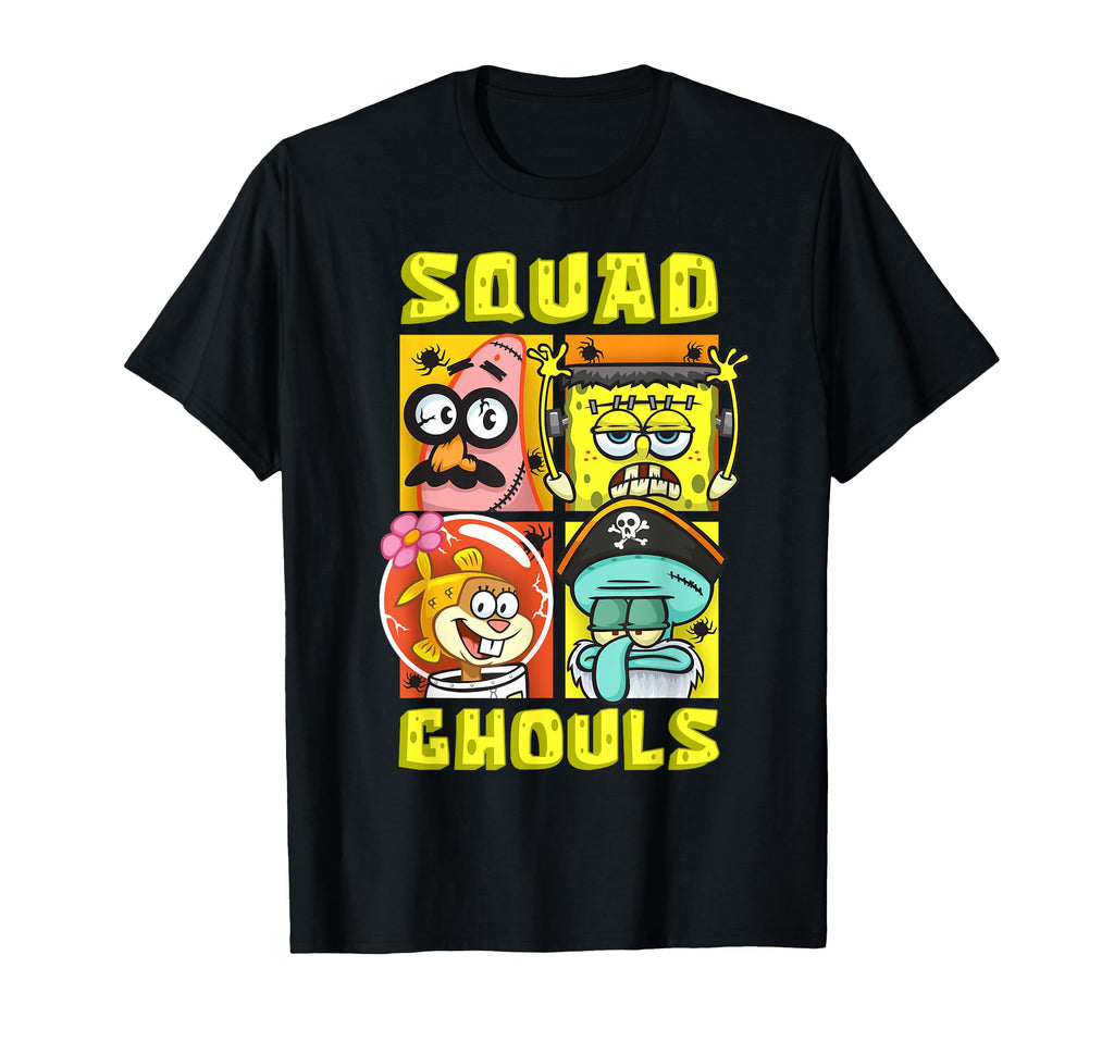 Mademark x SpongeBob SquarePants - SpongeBob Patrick Squidward Sandy Halloween Squad Ghouls Fun T-Shirt