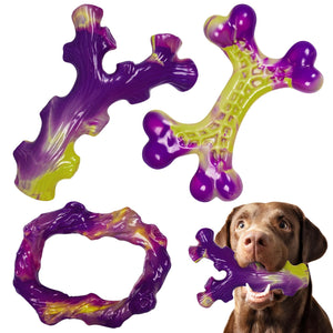 Tough Dog Toys for Aggressive Chewers 3 Pack, Indestructible Dog Toy for Large Dogs, Bacon Flavored, Keeps Dogs Busy