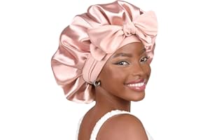 YANIBEST Silk Bonnet for Sleeping Women Adjustable Double Layer Satin Bonnet Reduce Friction Prevent Frizz Natural Curly Hair