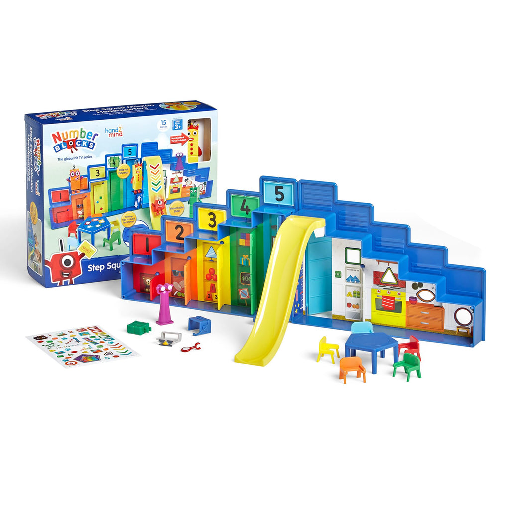 hand2mind Step Squad Mission Headquarters Playset - TV Show Action Figure Playset with 11 Accessories, Counting and Number Toys, for Toddlers and Kids Ages 3, 4, 5, 6, 7