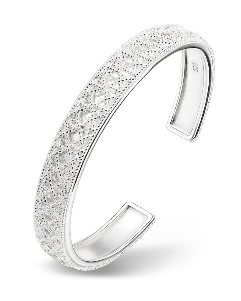 Irideket Vintage 925 Sterling Light Silver Plated Cuff Bracelet for Women Adjustable Bangle Bracelet with Raised Geometric Carved Patterns, Lightweight Retro Silver Jewelry Gift Christmas Jewelry