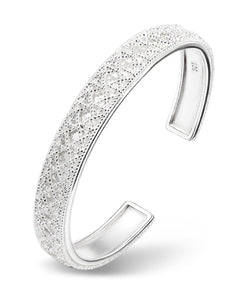 Irideket Vintage 925 Sterling Light Silver Plated Cuff Bracelet for Women Adjustable Bangle Bracelet with Raised Geometric Carved Patterns, Lightweight Retro Silver Jewelry Gift Christmas Jewelry