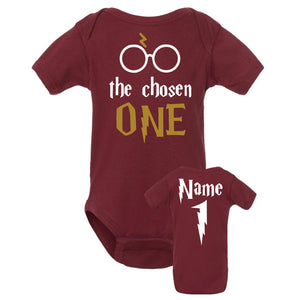 Creative Prints of Joy Wizard themed chosen one birthday personalized baby bodysuit shirt Custom colors plus family add on T-shirts options Mom dad Grandma Sister brother pet