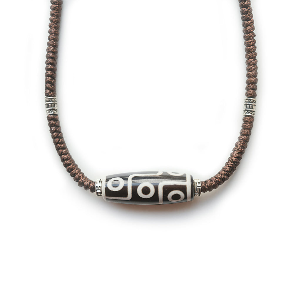 Tibetan Dzi Bead Buddha Necklace for Men & Women, Buddhist Protection Beads Pendant, Spiritual Lucky Amulet, Buddhism Meditation Prayer Jewelry