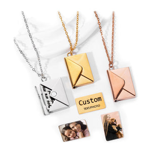 Cring Coco Custom Envelope Necklace With Secret Message, Letter Necklace, Envelope Name Locket, Couple Jewelry, Best Friend Gift