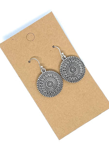 Medallions on Sterling Silver Earrings Bohemian Handmade