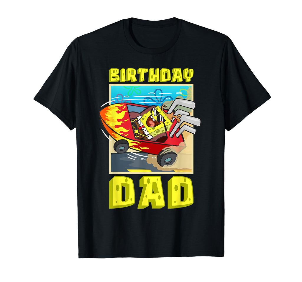 Mademark x SpongeBob SquarePants - SpongeBob Birthday Dad Driving Super Car Father Birthday Fun T-Shirt