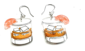 Old Fashion Bourbon Drink Earrings