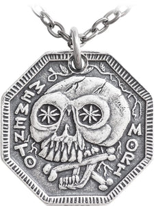 Shire Post Mint Memento Mori Silver Necklace | 999 Fine Silver Stoic Reminder Pendant