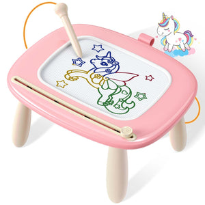 Magnetic Drawing Board, Toddler Girl Toys for 1-3 Year Old, Doodle Board Learning and Educational Kids Toys for 1 2 3 Year Old Baby Birthday GIF- Pink