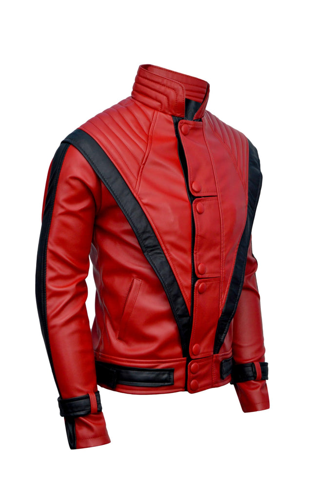 DIZLLER Party&Dance wear - Red & Black leather Jacket - FAUX Leather - Singer Cosplay