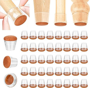 VIUME 24 Pcs Chair Leg Floor Protectors for Hardwood Floors Silicone Covers to Protect Wood Tile Floors Felt Pads Furniture Leg Caps Anti-Scratch Reduce Noise (Fit:1.3"-2")