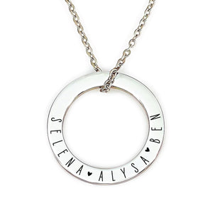 Zoe Harper Ring Necklace Personalized Ring Necklace Kids Names Zoe Necklace Personalized Necklace Washer Necklace Mom Gift Personalized Kid Name Personalized Jewelry Zoe Necklace ZOE-RING