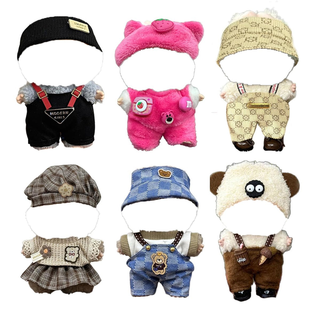 Clothes for 15/17cm Dolls - 6 Set Clothes for 6.7 Inch Dolls, Premium Stylish Outfit with Accessories for Play & Display?No Doll? (SET1)
