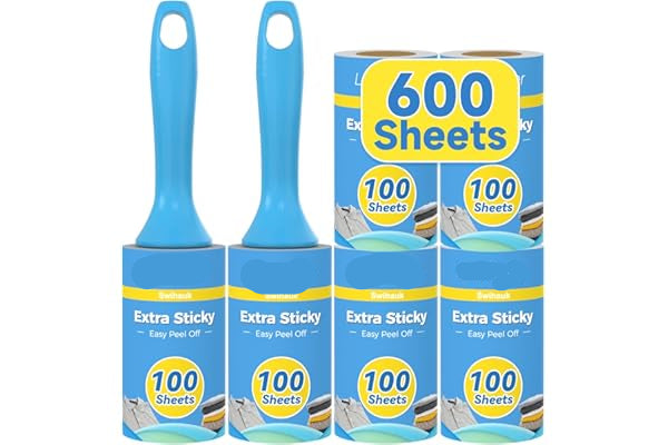 Lint roller with packaging labeled 'Extra Sticky' on a white background