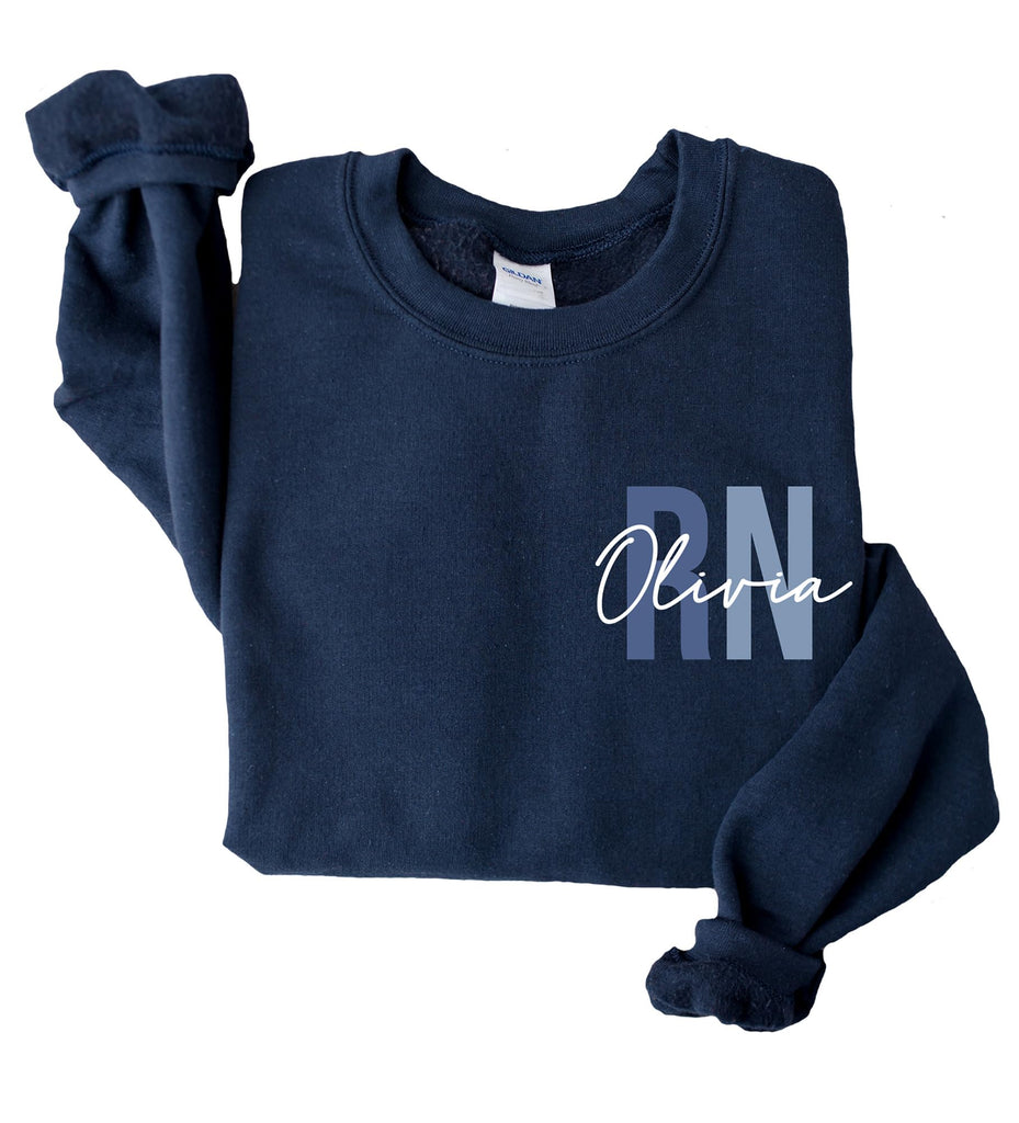 Custom Nurse Sweatshirt RN Sweatshirt Nurse Graduation Gifts for Nurses Week Gifts Nurse Sweatshirts for Women Personalized Registered Nurse Sweatshirt RN Hoodies for Nurses