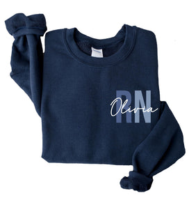 Custom Nurse Sweatshirt RN Sweatshirt Nurse Graduation Gifts for Nurses Week Gifts Nurse Sweatshirts for Women Personalized Registered Nurse Sweatshirt RN Hoodies for Nurses