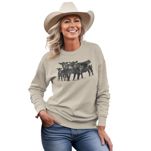 Black Cow Sweatshirt, Vintage Western Farm Sweater, Cute Angus T-Shirt, Hoodie & Animal Lover Gift