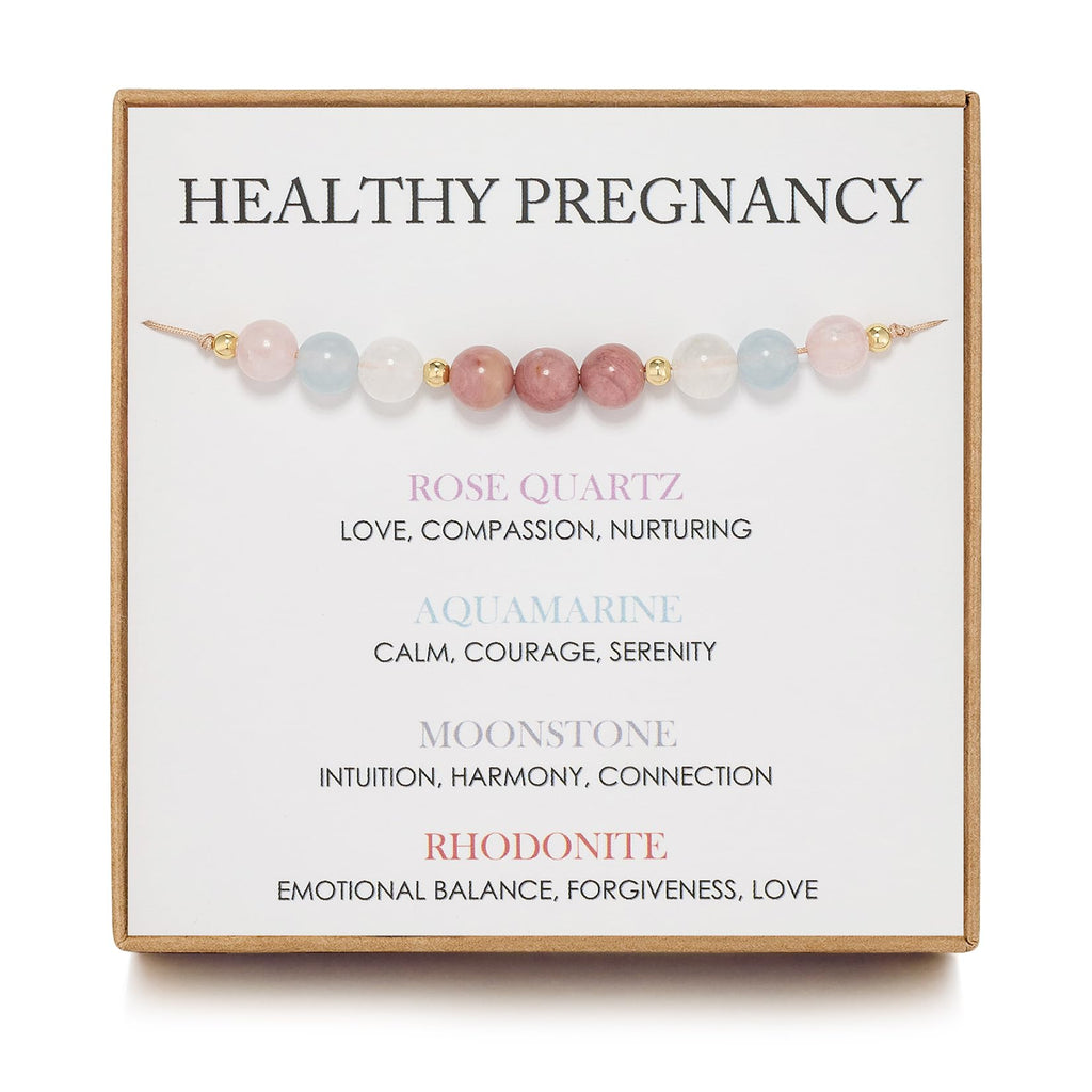NOURISHLOV Healthy Pregnancy Gift, Moonstone Bracelet, Hope Bracelet for Women, First Time Mom Gifts, Spiritual Bracelet, Mothers Day Christmas Jewelry