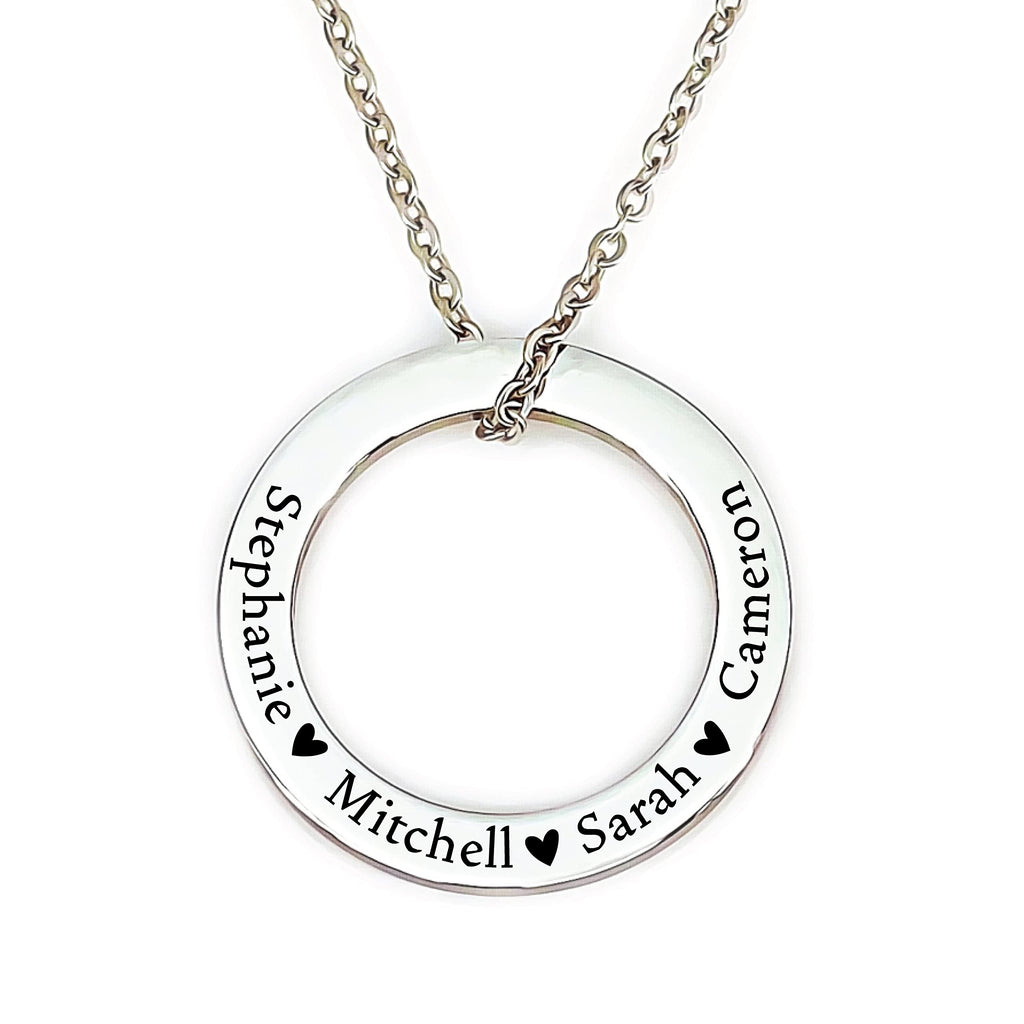 Jenna Rose Ring Necklace Personalized Necklace Washer Necklace Mom Gift Mother's Day Gift Personalized Names Kid Name Gift for Her Ring Necklace Personalized Jewelry Jenna Necklace JENNA-RING