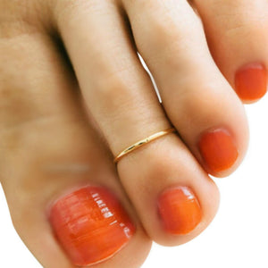 14k Gold Filled Toe Ring – 1mm Thin Plain Band, Minimalist Gold Ring Guard for Women