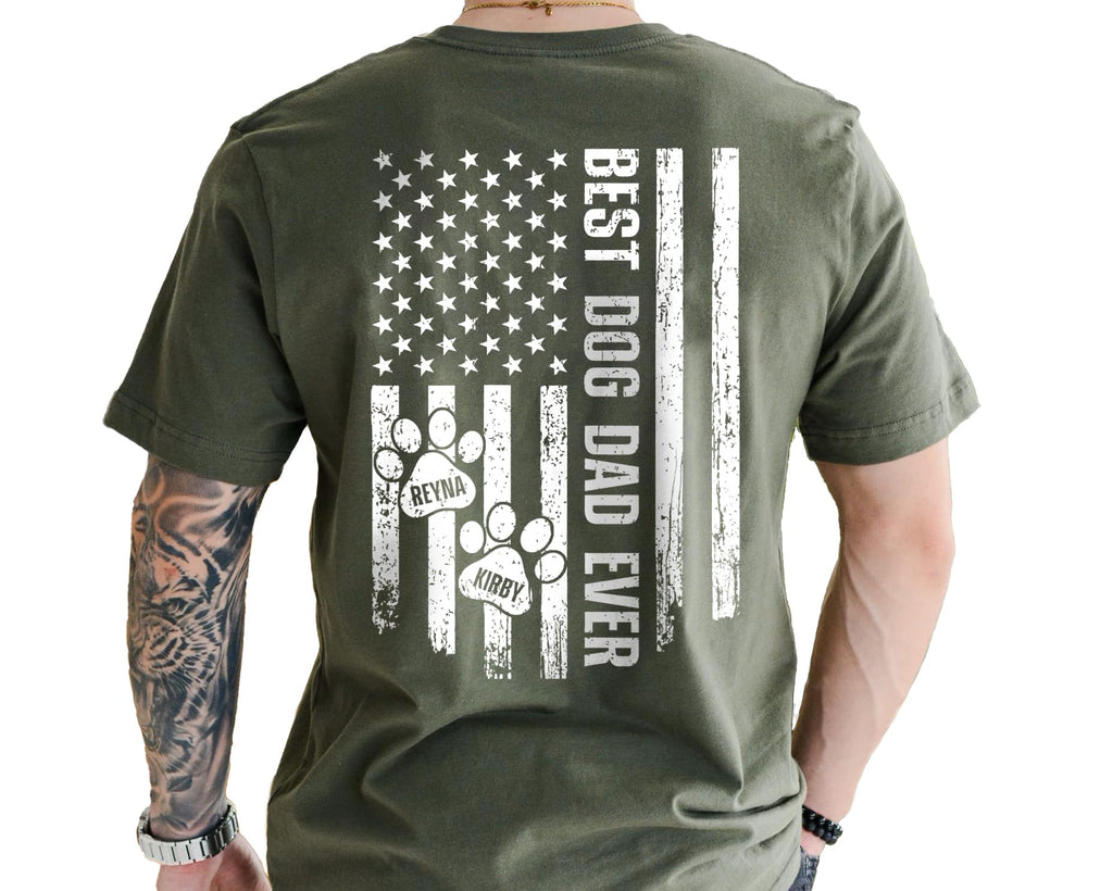 Custom Dog Dad Shirt with Names - Personalized Shirt for Men, Best Dog Dad T-Shirt
