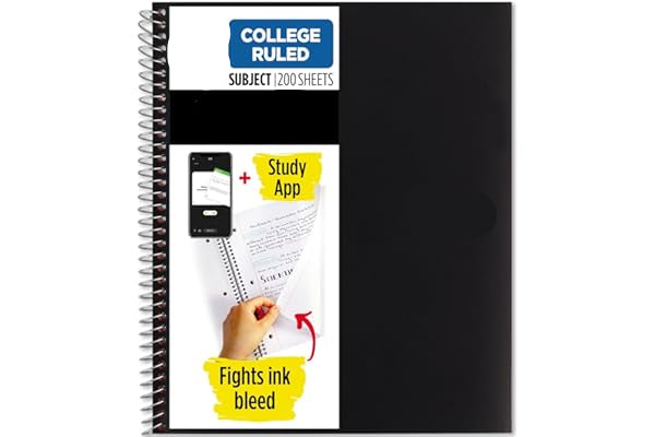 Five Star college ruled notebook with app promotion on a white background
