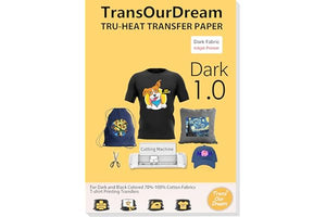 TransOurDream Tru-Iron on Heat Transfer Paper for Dark Fabric (20 Sheets, 8.5x11") T Shirt Transfers Paper for Inkjet Printer Printable Heat Transfer Vinyl for T-Shirts (TOD-7)