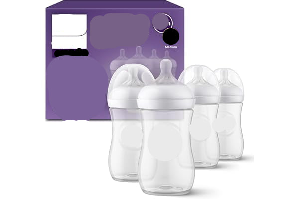 Philips Avent baby bottles with packaging on a white background