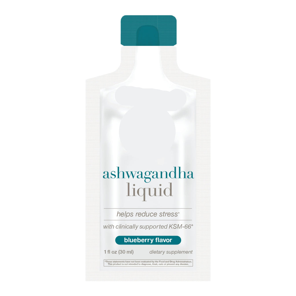 Youtheory ashwagandha liquid supplement packaging on a white background