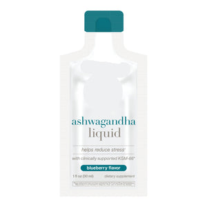Youtheory ashwagandha liquid supplement packaging on a white background