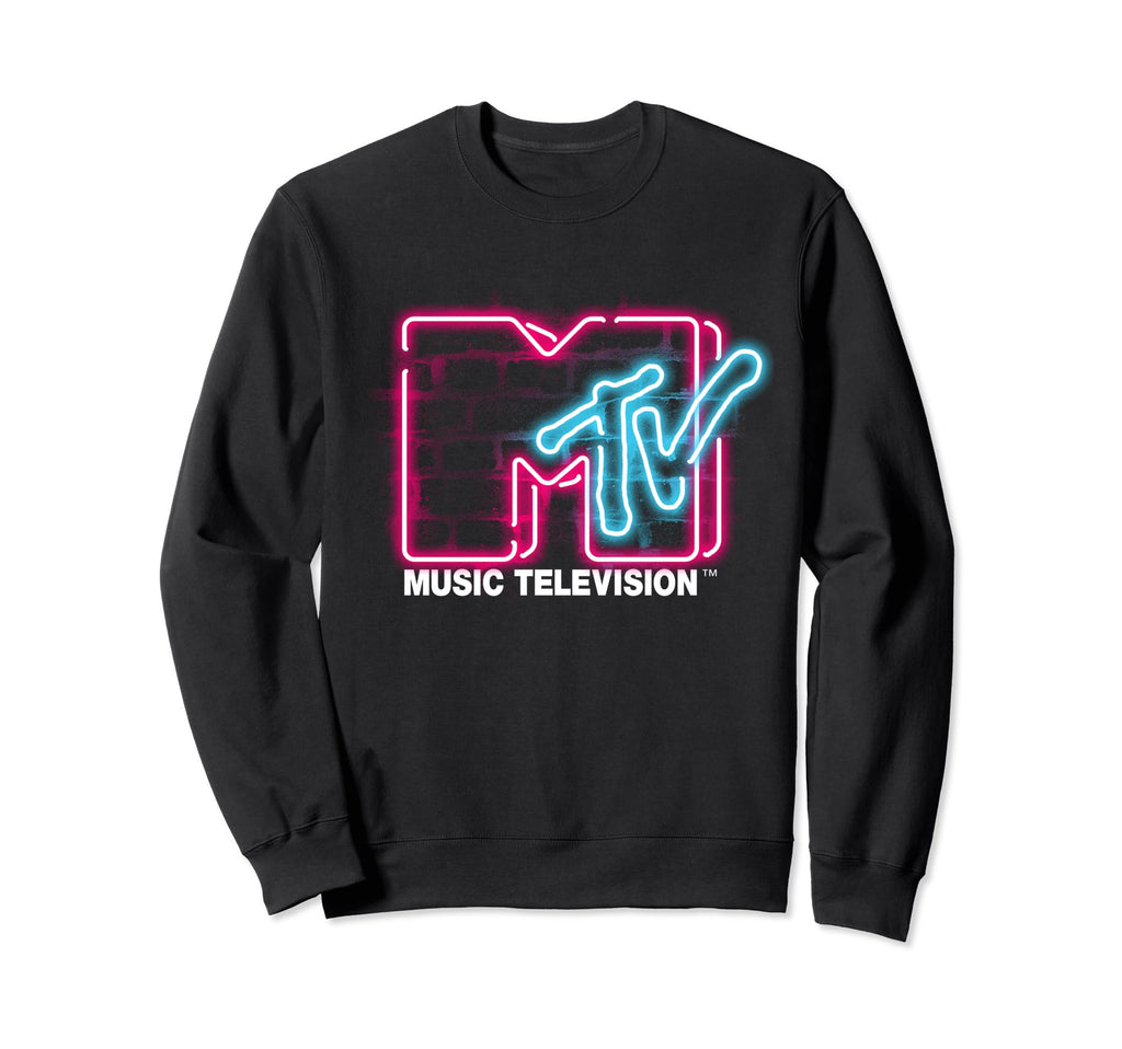 Mademark x MTV - MTV Logo Luminous Sign Wall Decor Pink Blue Lights MTV Sweatshirt