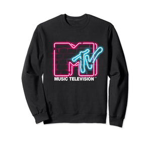 Mademark x MTV - MTV Logo Luminous Sign Wall Decor Pink Blue Lights MTV Sweatshirt