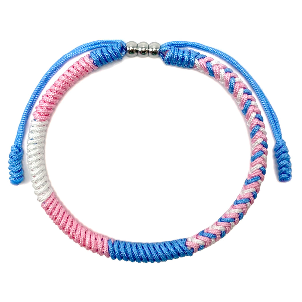 LAMIBEE Transgender Pride Bracelet, Trans Bracelet, LGBTQA+ Proudly Love Boho Style Wrist Wrap Bracelet, Surfer String Bracelet, Amulet and Boho Rope Bracelet Bangles for Men Women (Transgender)
