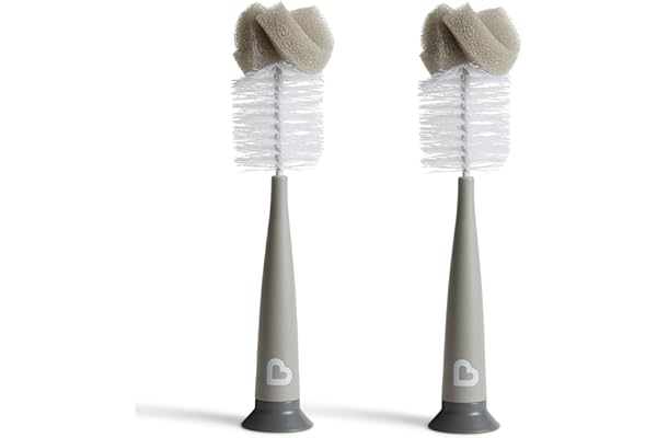 Munchkin® Sponge™ Bottle Brush, Modern Design, 2 Pack, Grey
