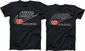 King, Queen, Kinga and Queen, Lovely Couples Shirts, Matching Lovely tees, Valentines Best Gift Couples, Matching Shirts, T-Shirt Tee