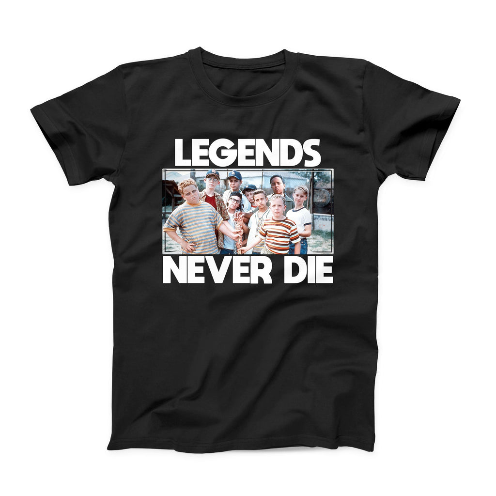 Sandlot Legends Never Die | Adult | Youth | Toddler T Shirt (Youth Medium, Black)