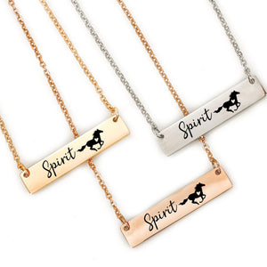 Personalized Name Horse Bar Necklace Horse Jewelry Personalize Bar Horse Name Necklace Personalized Necklace Jewelry Personalized Horse Necklace Lucy Celeste Necklace HORSE-BAR