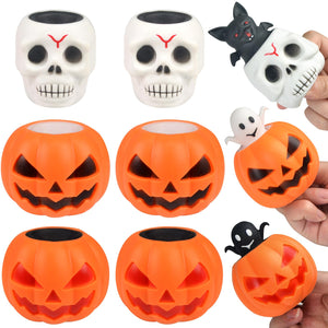 succulentlovers 9PCS Halloween Stress Balls, Pumpkin Head Skull Relieve Stress Fidget Toys, Cute Ghost Squeeze Fidgets Toys for Halloween Party Favor Office Decoration Gifts