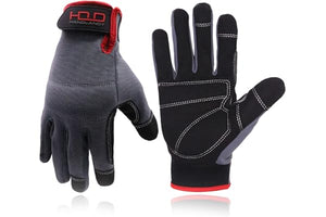 HANDLANDY Work Gloves for Men & Women, Utility Mechanic Working Gloves Touch Screen, Flexible Yard Work Gloves