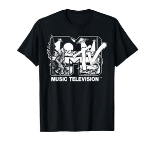 Mademark x MTV - Cryptid-Filled MTV Logo Feat. Bigfoot, UFO, & Nessie Sketch T-Shirt