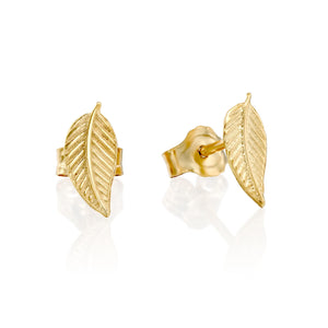 Tooliks - Tiny Delicate Leaf Earrings – Dainty Gold Earrings for Women – Minimalist Lightweight Stud Earrings – Nature-Inspired Jewelry Gift (gold plated)