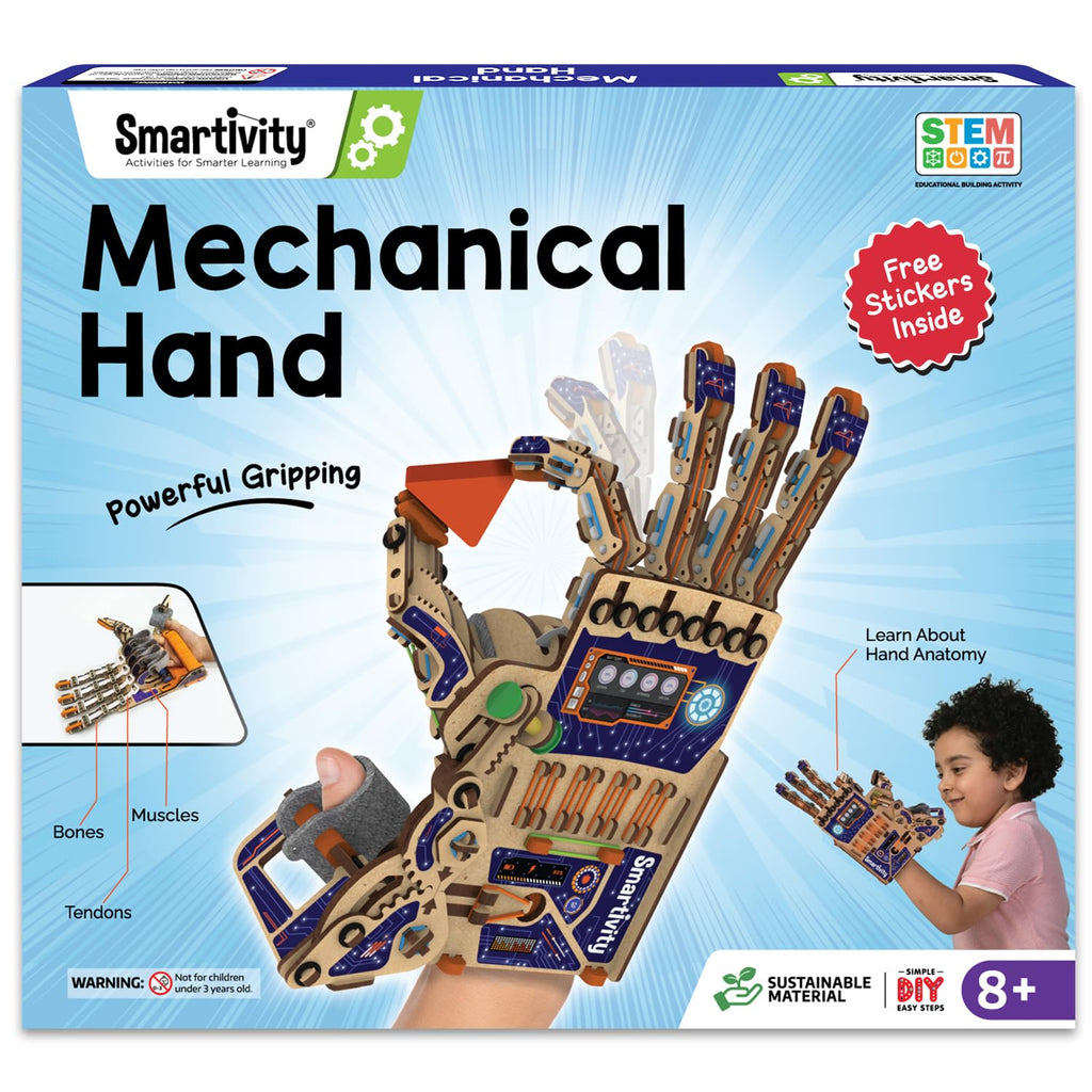 Smartivity DIY Robotic Mechanical Hand STEM Toy for Kids 8, 9, 10, 11, 12, 13, 14 Years Old | Parents Choice Award Winner I Christmas, Birthday Gift | Engineering Kit for 8-14 Years Old Boys & Girls