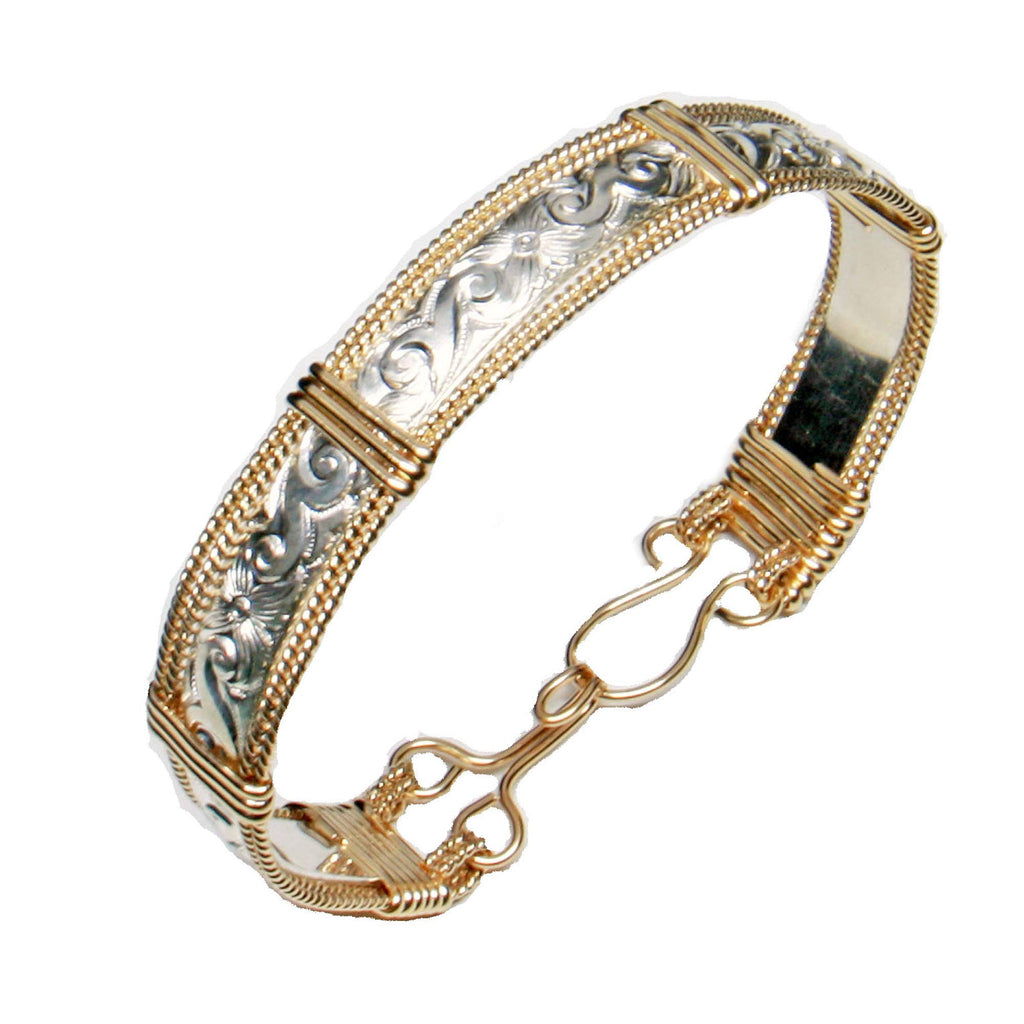 Handmade 925 Sterling Silver and 14k Gold Fill Bracelet for Women