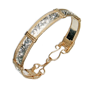 Handmade 925 Sterling Silver and 14k Gold Fill Bracelet for Women