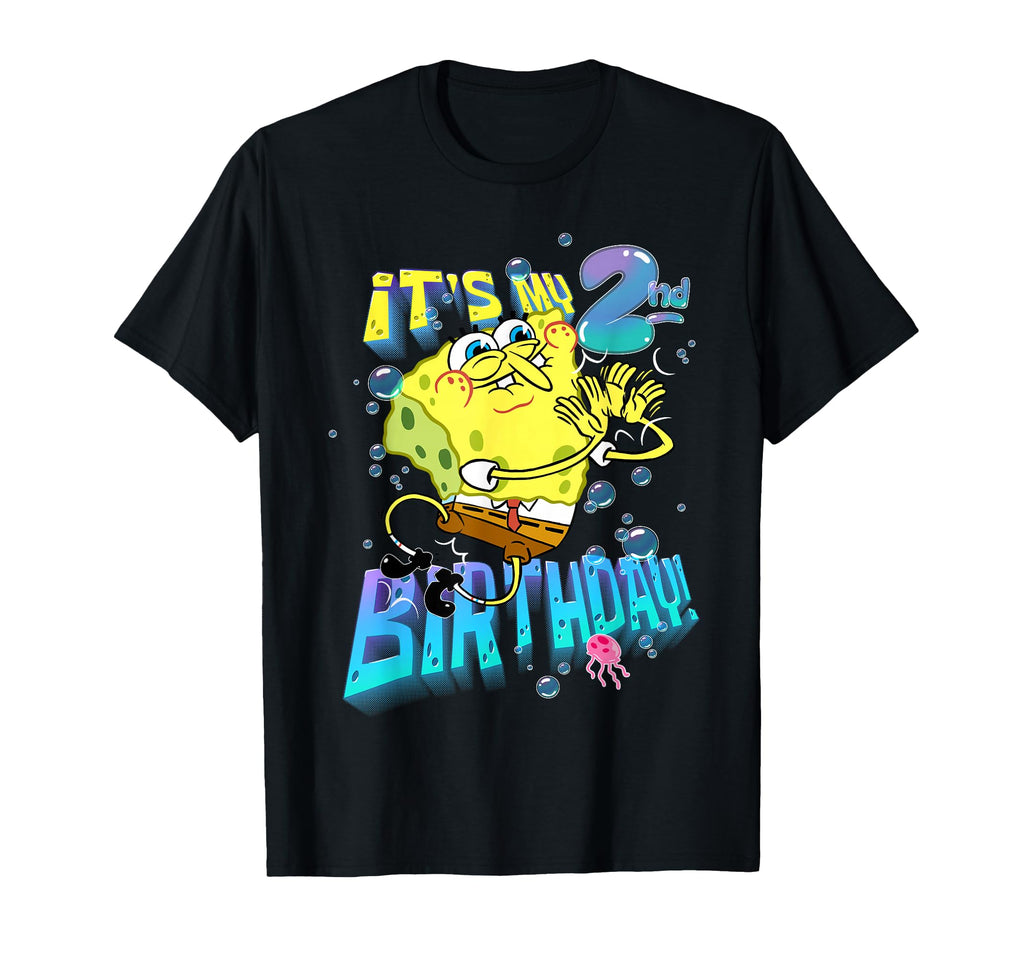 Spongebob It's My 2nd Birthday Boy Girl Kid B-Day Spongebob T-Shirt